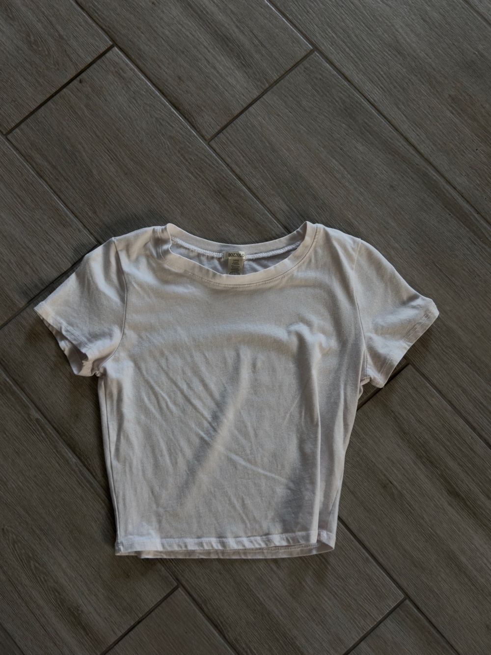 Bozzolo White Crewneck Crop Tee